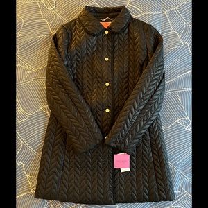 Kate Spade Black Quilted Coat NWT Small